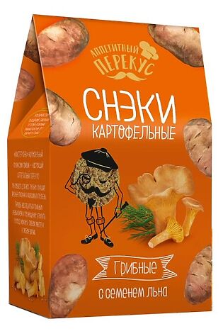 ЭКО-ПРОДУКТЫ Снэки картофельные с семенем льна 'Грибные' 100г #1182326