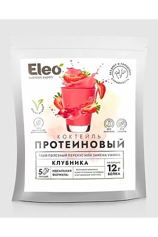 ЭКО-ПРОДУКТЫ Протеиновый коктейль 'Клубника' дой-пак 150г #1182530