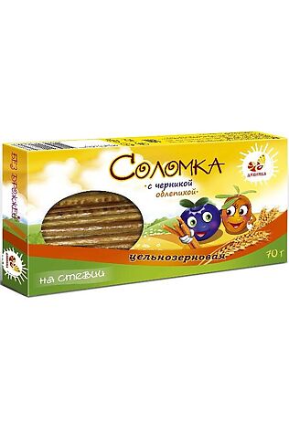 ЭКО-ПРОДУКТЫ Соломка ц/з с черникой и облепихой на стевии 70г #1182595