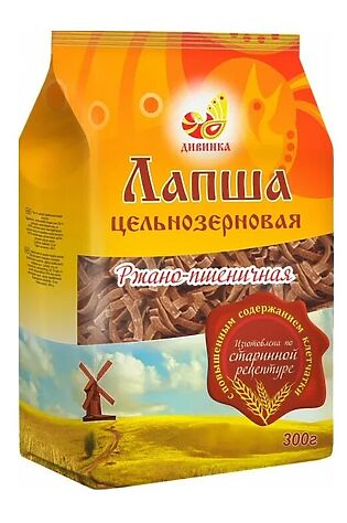 ЭКО-ПРОДУКТЫ Макароны пшенично-ржаные 'Лапша' цельнозерновая 300г #1182602