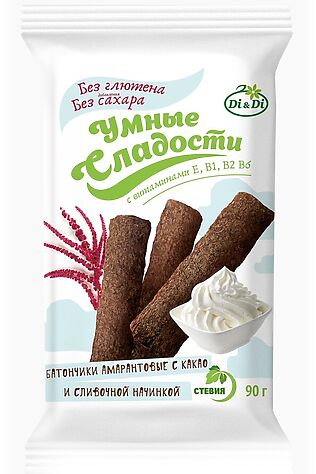 ЭКО-ПРОДУКТЫ Батончики 'УмСладости' амарант с какао и сливочной начинкой 90г #1182608