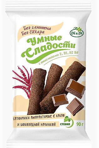 ЭКО-ПРОДУКТЫ Батончики 'УмСладости' амарант с какао и шоколадной начинкой 90г #1182609