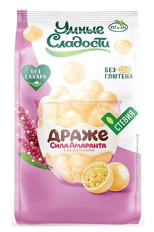ЭКО-ПРОДУКТЫ Драже амарантовые 'УмСладости' в белой глазури 50г #1182610