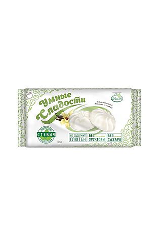 ЭКО-ПРОДУКТЫ Зефир 'УмСладости' диетический ванильный со стевией 50г #1182616