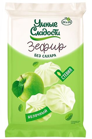 ЭКО-ПРОДУКТЫ Зефир 'Умсладости' на стевии 'Зеленое яблоко' 150г #1182617