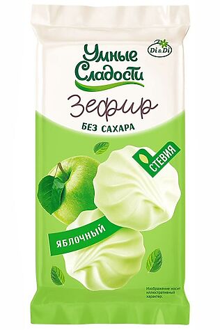 ЭКО-ПРОДУКТЫ Зефир 'Умсладости' на стевии 'Зеленое яблоко' 50г #1182618