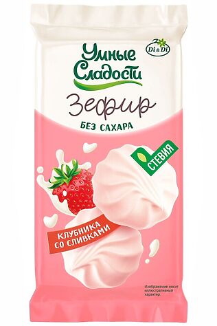ЭКО-ПРОДУКТЫ Зефир 'УмСладости' на стевии 'Клубника со сливками' 50г #1182620