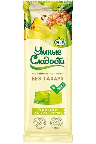 ЭКО-ПРОДУКТЫ Конфеты 'УмСладости' желейные Ананас-зеленая груша 90г #1182626