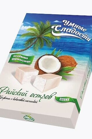 ЭКОПРОДУКТЫ Конфеты 'УмСладости' Райский остров с кокосовой начинкой 90г #1182633