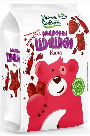 ЭКО-ПРОДУКТЫ Мармелад 'УмСладости' «Мишкины шишки» со вкусом колы 150г #1182635