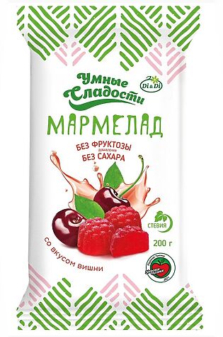 ЭКО-ПРОДУКТЫ Мармелад 'УмСладости' формовой на стевии со вкусом вишни 200г #1182640