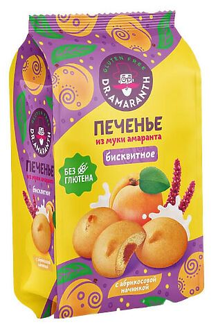 ЭКО-ПРОДУКТЫ Печенье бисквитное с абрикосовой начинкой Dr. Amaranth 200г #1183438