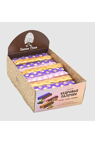 ЭКО-ПРОДУКТЫ Конфеты 'Кедровые палочки' облепиха, малина, смородина ш\б 640г #1183488