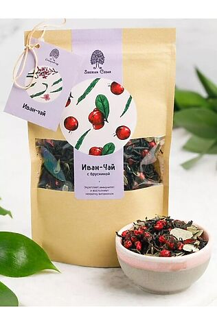 ЭКО-ПРОДУКТЫ Иван-чай с брусникой, крафт пакет 40г #1183555