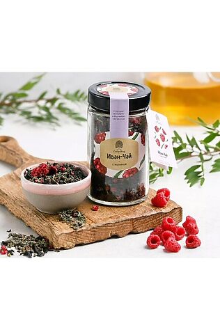 ЭКОПРОДУКТЫ Иван-чай с малиной, стекло 60г #1183561