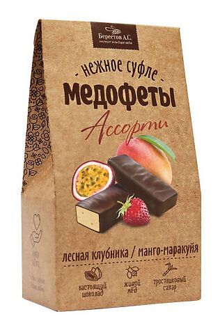 ЭКО-ПРОДУКТЫ Конфеты 'Медофеты' в шоколаде ассорти: манго-маракуйя и клубника 150г #1183566