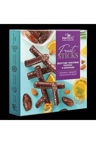 ЭКО-ПРОДУКТЫ Конфеты 'FruitSticks' с фиником, миндалём, апельсином и медом 175г #1183574