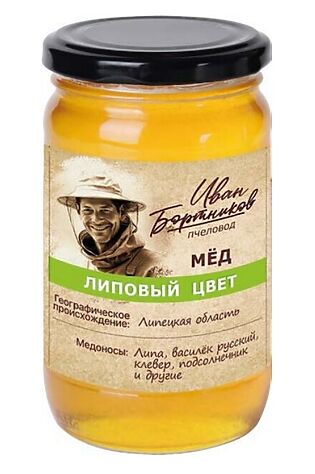 ЭКО-ПРОДУКТЫ Мёд 'Бортников' Липовый цвет, ст.банка 500г #1183924