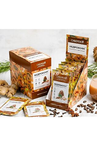 ЭКО-ПРОДУКТЫ Кедрокофе Йоговский с пряностями шоу-бокс №10*25г #1183979