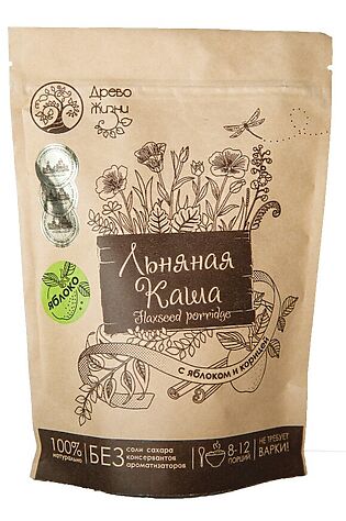 ЭКО-ПРОДУКТЫ Каша льняная с яблоком и корицей 400г #1184319