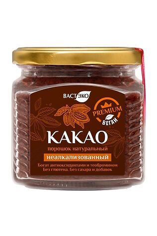 ЭКО-ПРОДУКТЫ Напиток Какао натуральный без сахара, стекло 200г #1184345