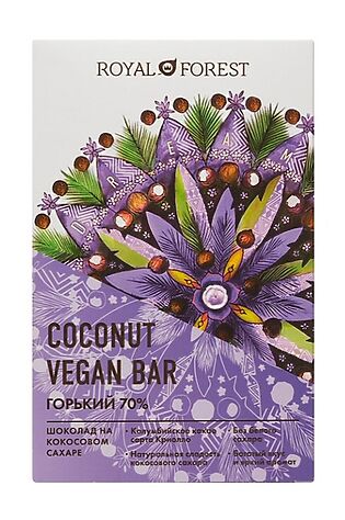 ЭКОПРОДУКТЫ Шоколад кокосовый Горький 70% Vegan 50г #1184372