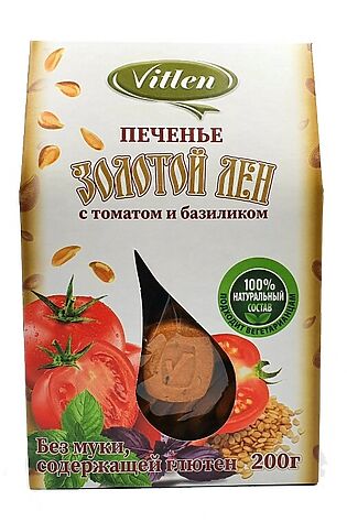 ЭКО-ПРОДУКТЫ Печенье рисовое с томатом и базиликом 'Золотой Лён' 200г #1184388