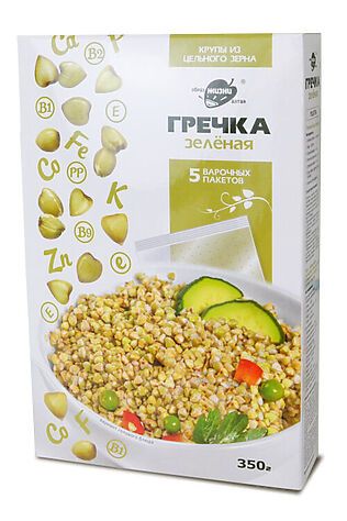 ЭКО-ПРОДУКТЫ Крупа зелёная гречка в варочных пакетах 350г #1184413