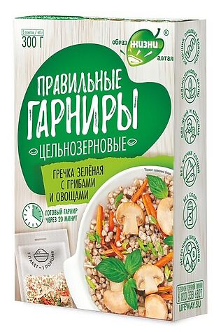 ЭКО-ПРОДУКТЫ Гречка зеленая с грибами и овощами 300г #1184416