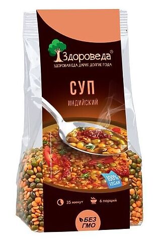 ЭКО-ПРОДУКТЫ Суп Индийский Масурдал с машем и красной чечевицей 250г #1184465