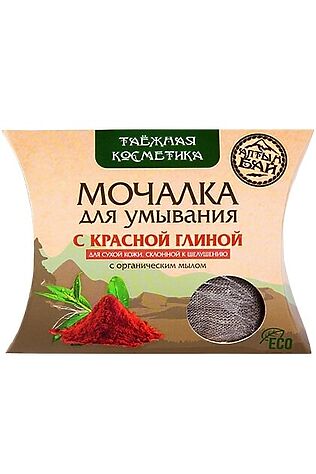 ЭКО-ПРОДУКТЫ Мочалка для умывания 'С красной глиной' 60г #1184946