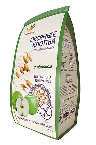 ЭКО-ПРОДУКТЫ Хлопья овсяные с яблоком без глютена 375г #1185004