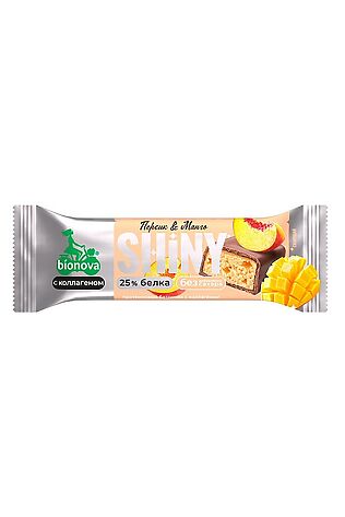 ЭКО-ПРОДУКТЫ Батончик протеиновый Shiny Персик и Манго с коллагеном, глазурь 40г #1185048