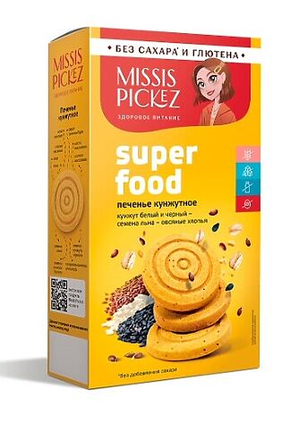 ЭКО-ПРОДУКТЫ Печенье Superfood кунжутное Missis Pickez 100г #1185109