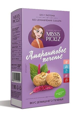 ЭКО-ПРОДУКТЫ Печенье амарантовое без сахара и глютена Missis Pickez 100г #1185110