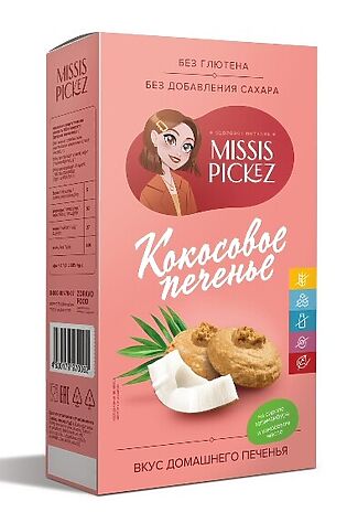 ЭКО-ПРОДУКТЫ Печенье кокосовое без сахара и глютена Missis Pickez 100г #1185111