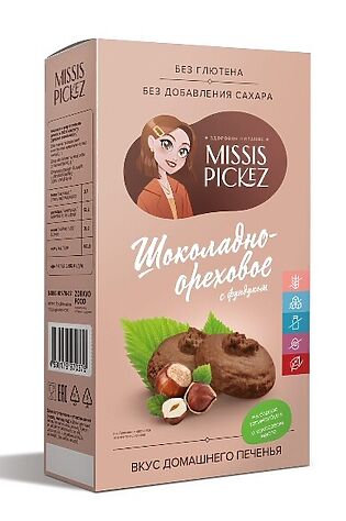 ЭКО-ПРОДУКТЫ Печенье шоколадно-ореховое с фундуком Missis Pickez 100г #1185113