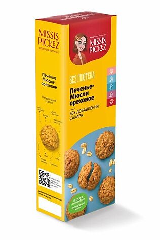ЭКО-ПРОДУКТЫ Печенье Мюсли ореховое Missis Pickez 100г #1185117