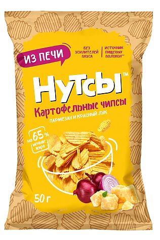 ЭКО-ПРОДУКТЫ Чипсы картофельные Пармезан и красный лук 'Нутсы' 50г #1185150