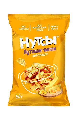 ЭКО-ПРОДУКТЫ Чипсы нутовые Сыр Чеддер 'Нутсы' безглютеновые 50г #1185157