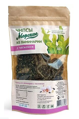 ЭКО-ПРОДУКТЫ Чипсы из ламинарии 'Морские' с чесноком  90г #1185175