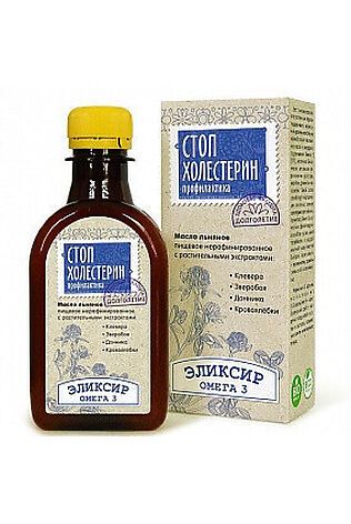 ЭКО-ПРОДУКТЫ Эликсир 'Стоп холестерин' на льняном масле 200мл #1187130