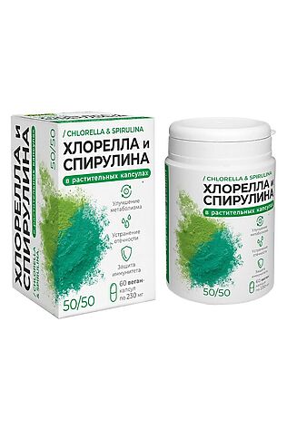 ЭКО-ПРОДУКТЫ Растительные капсулы 'Спирулина и Хлорелла' 60капс*0,36г #1187166