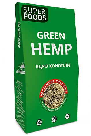 ЭКОПРОДУКТЫ Конопля пищевая ядро 'Green Hemp seeds' 90г #1187169