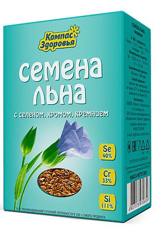 ЭКО-ПРОДУКТЫ Лён семена с селеном,хромом,кремнием 200г #1187176