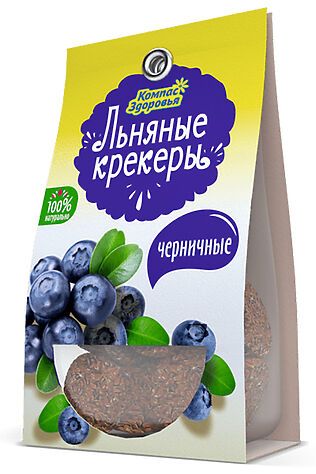 ЭКО-ПРОДУКТЫ Крекеры льняные с черникой 50г #1187183