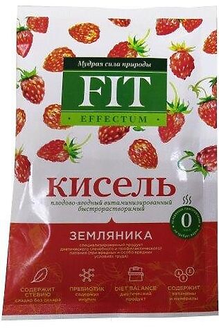 ЭКО-ПРОДУКТЫ Кисель FIT EFFECTUM 'Земляника' б/р пакет-саше 30г #1187219