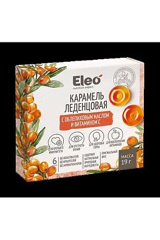 ЭКО-ПРОДУКТЫ Леденцы карамель с облепиховым маслом и витамином С (блистер) 19г #1187226