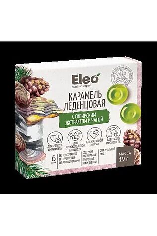 ЭКО-ПРОДУКТЫ Леденцы карамель с сибирским экстрактом и чагой (блистер) 19г #1187228