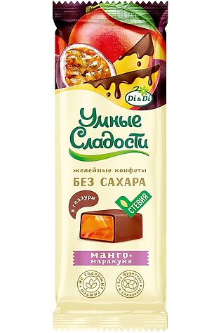 ЭКО-ПРОДУКТЫ Конфеты 'УмСладости' желейные Манго-маракуйя в кондитреской глазури 105г #1187282